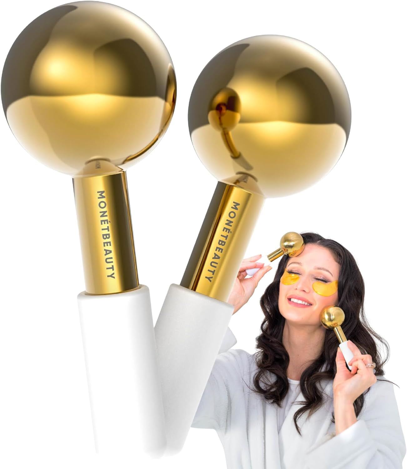 Stainless steel ice globes in gold finish, the most-loved cooling tool in our community