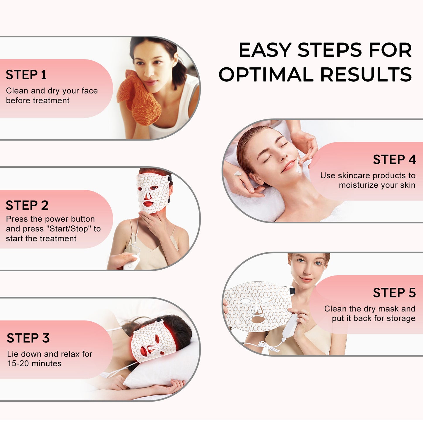 LED face mask near-infrared light