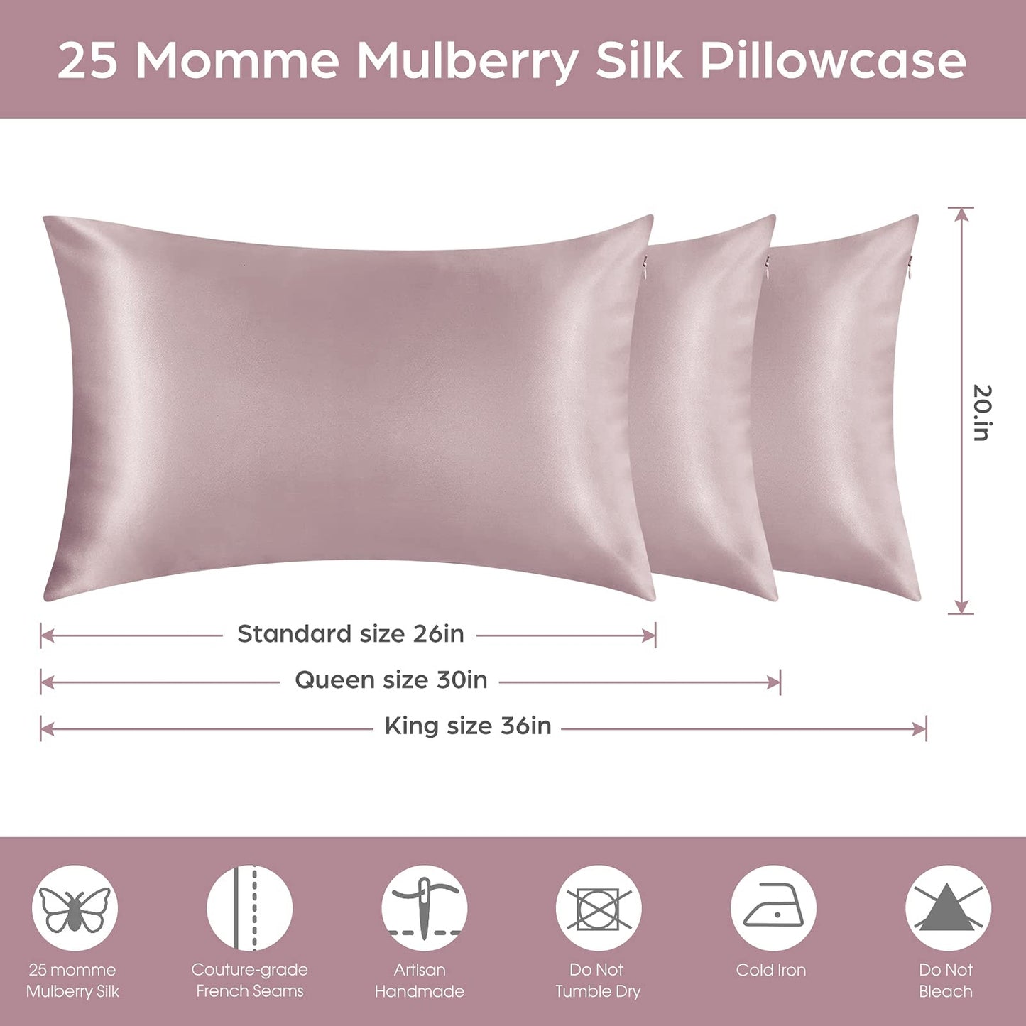 Heavyweight silk pillowcase pair