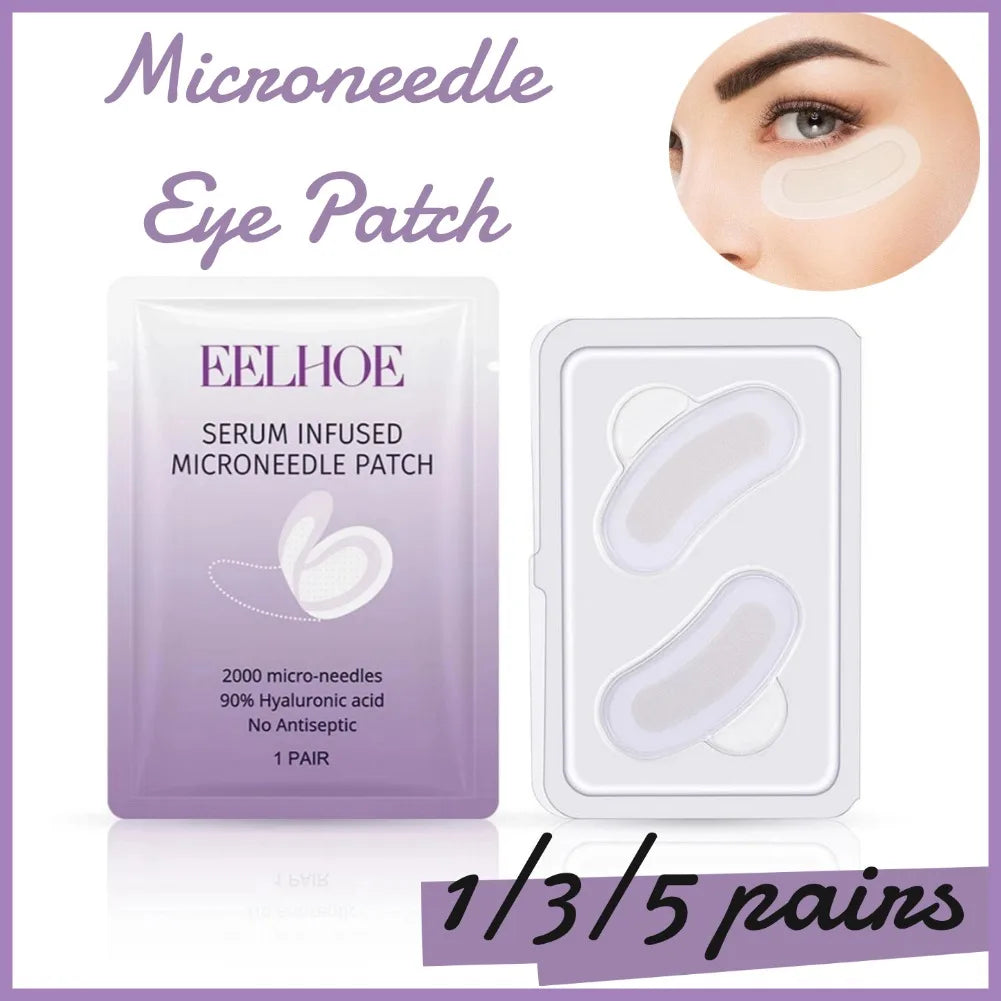 Microneedle eye patch applied under eye
