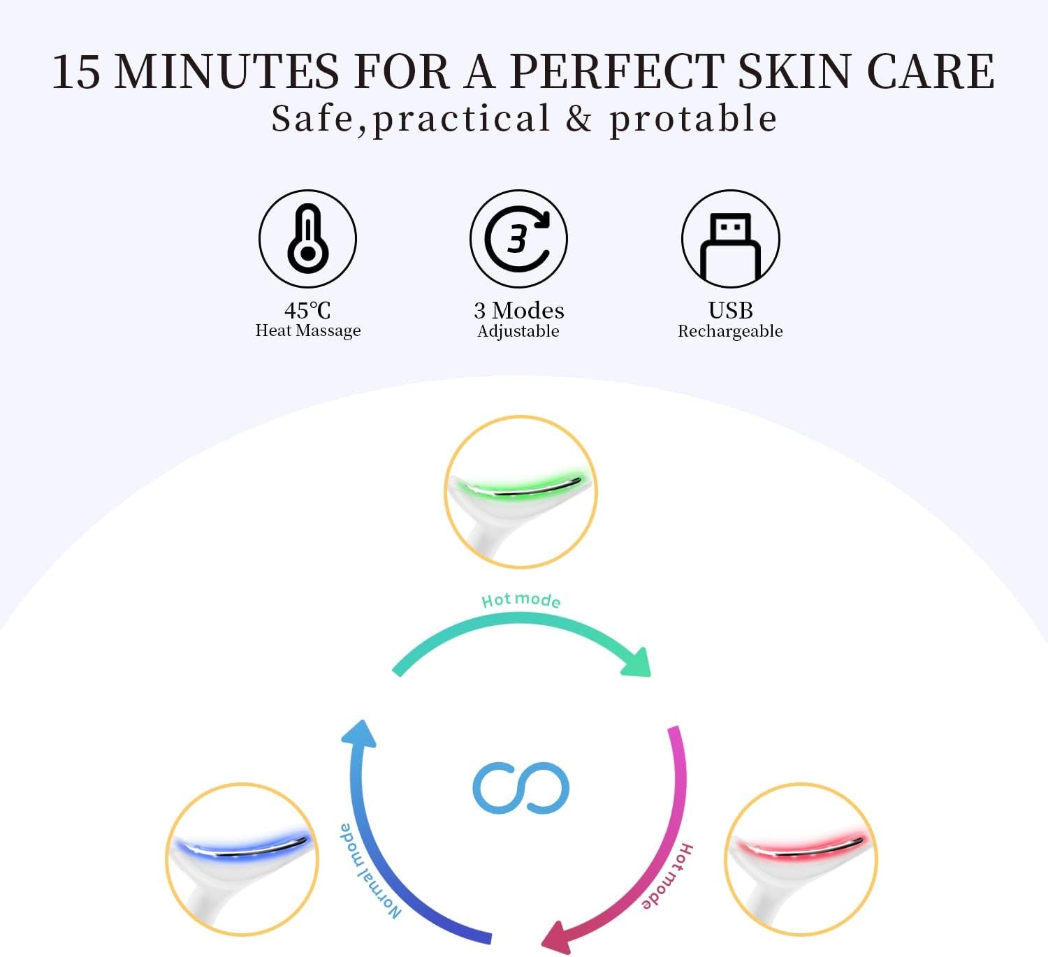 3-in-1 massager applied to jawline