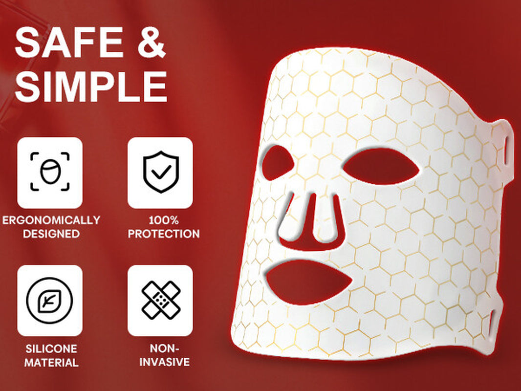 LED face mask folded for storage