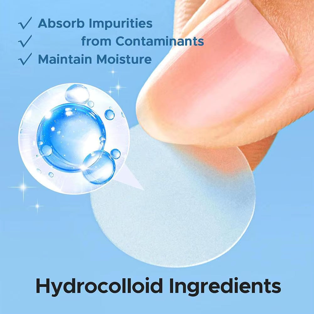 Hydrocolloid pimple patch applied overnight
