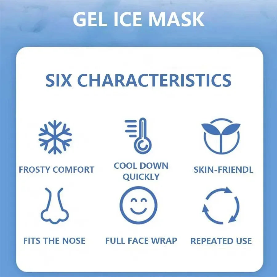Cooling gel mask side profile use
