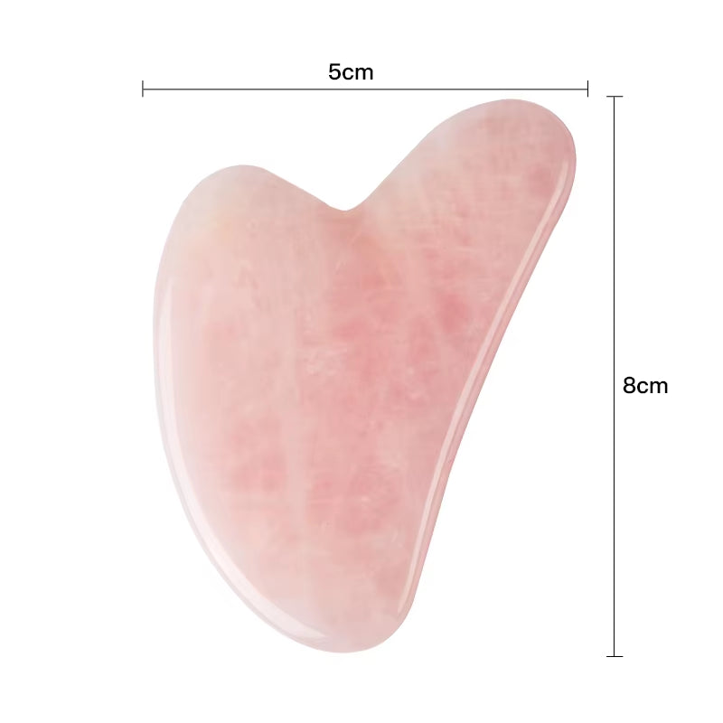 Rose quartz gua sha detail view showing natural veining