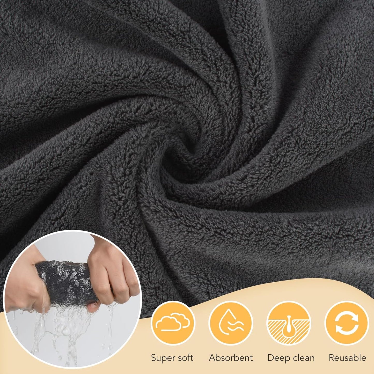 Microfiber face cloths folded stack