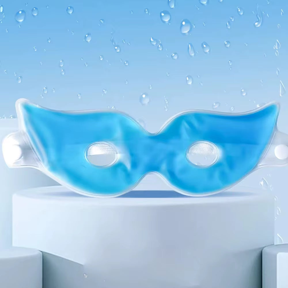 Cooling gel face and eye mask on neutral surface