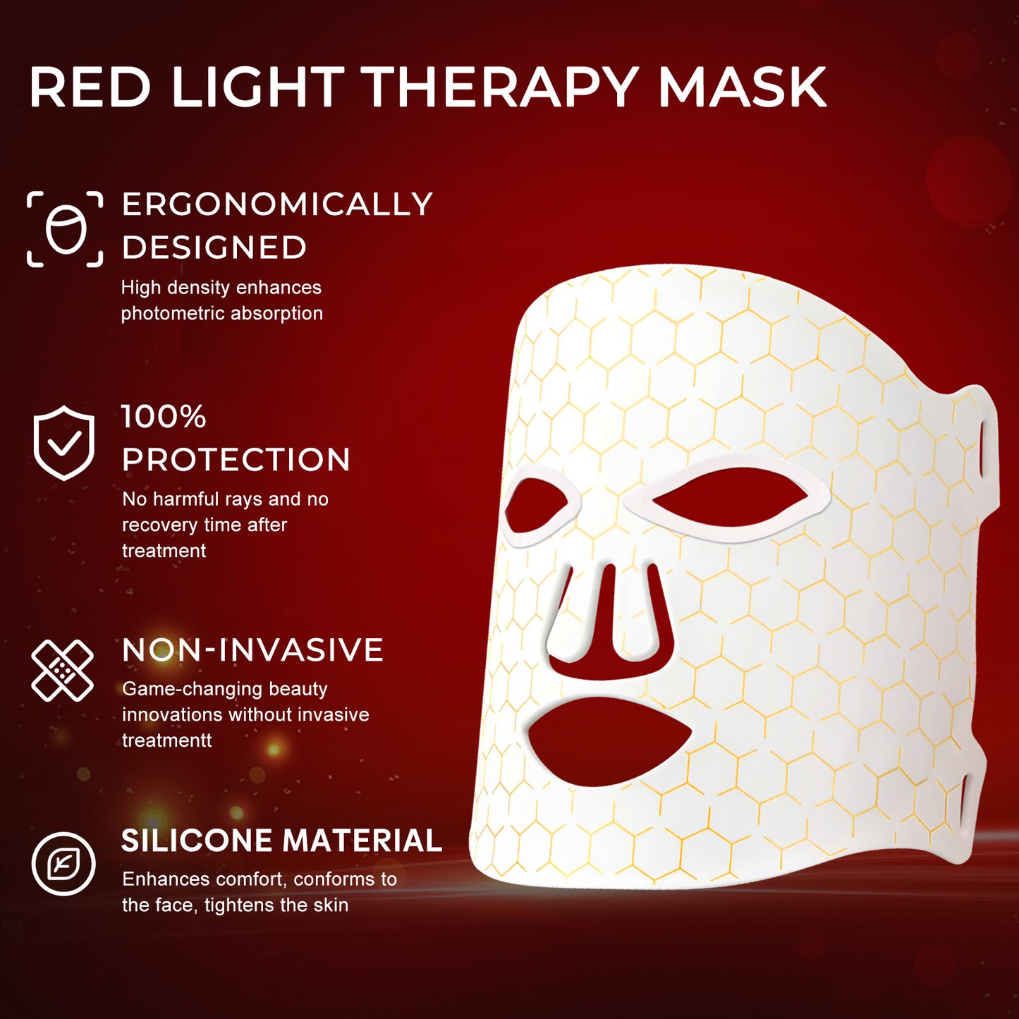 Ambient LED face mask rechargeable wireless