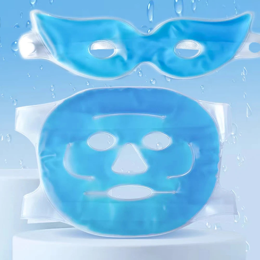 Cooling gel mask in storage pouch
