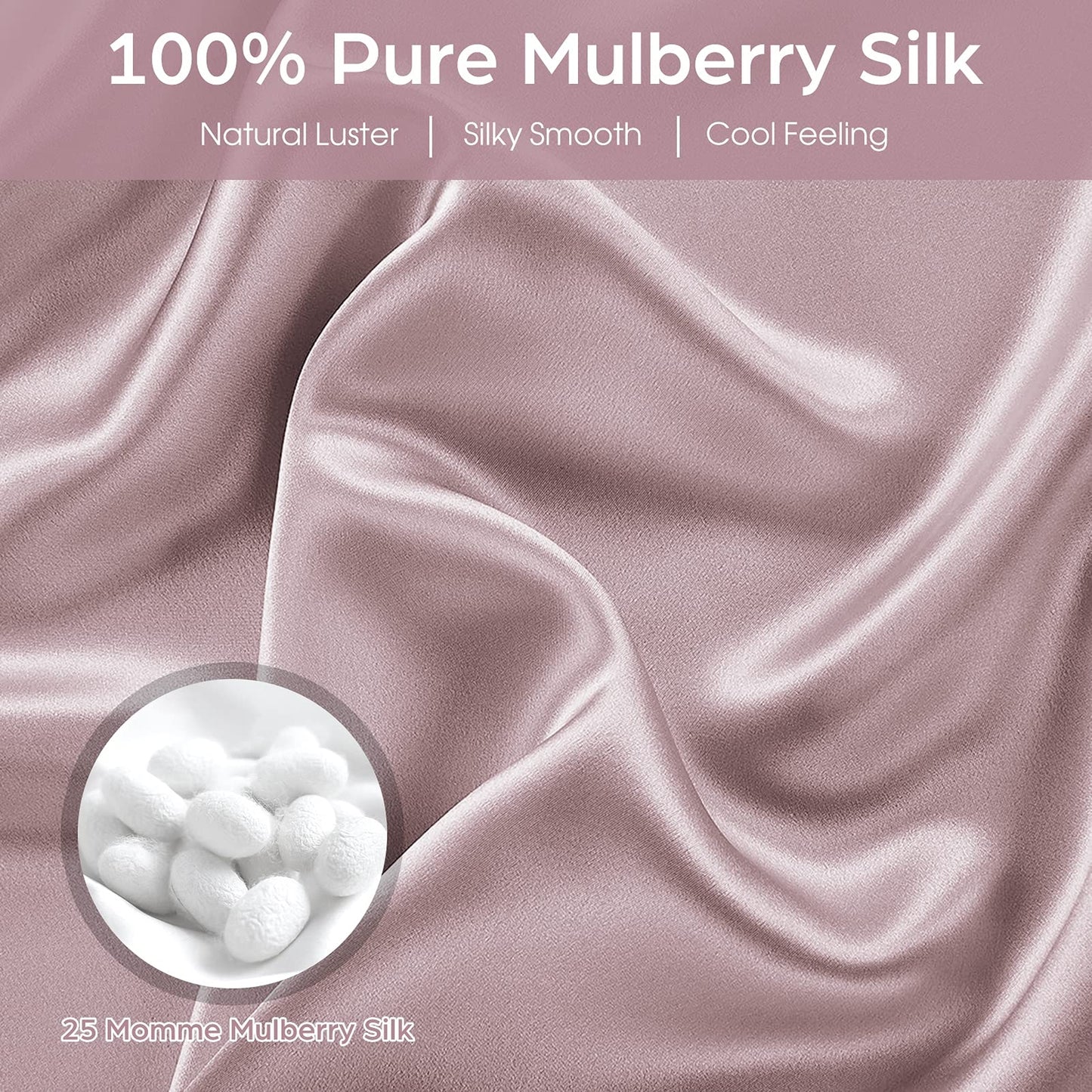 Premium silk pillowcase fold detail