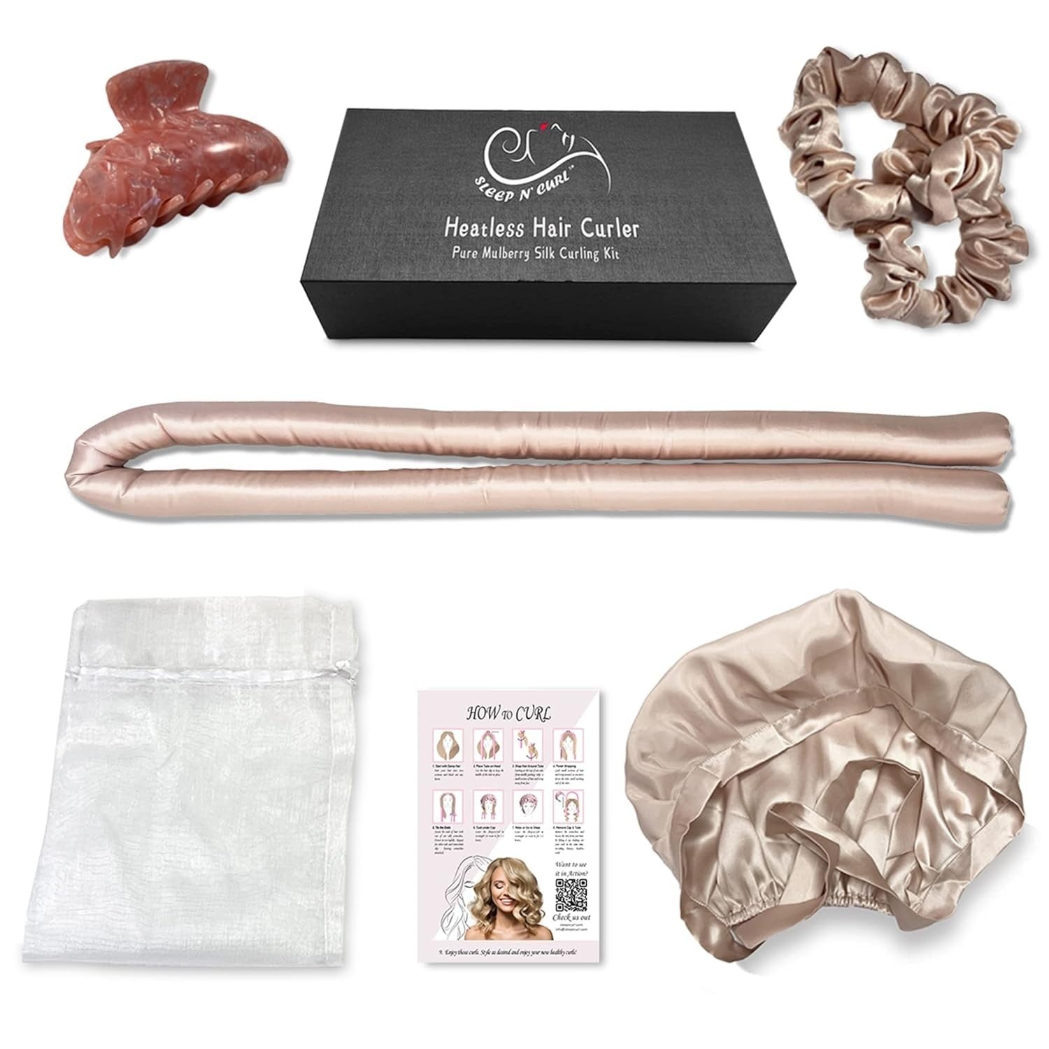 Sleep and curl silk cap included