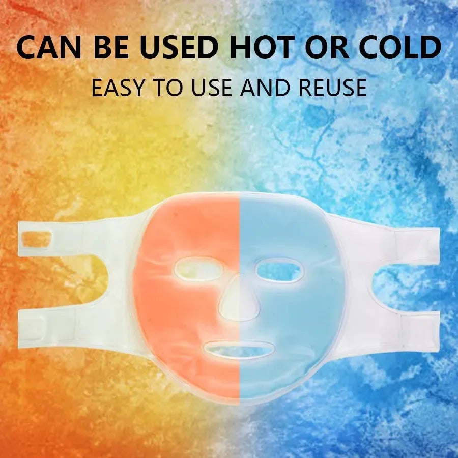 Cooling gel face mask covering full face