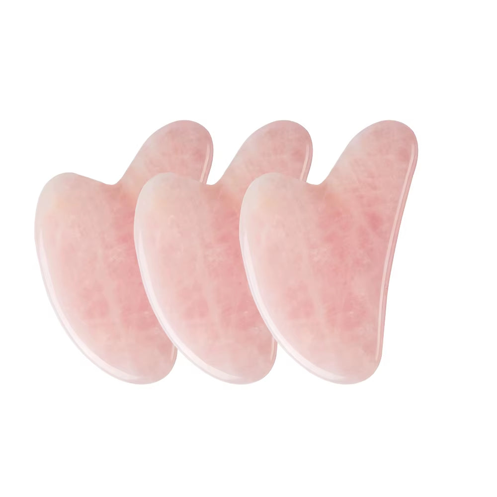 Rose quartz gua sha angle for jaw sculpting