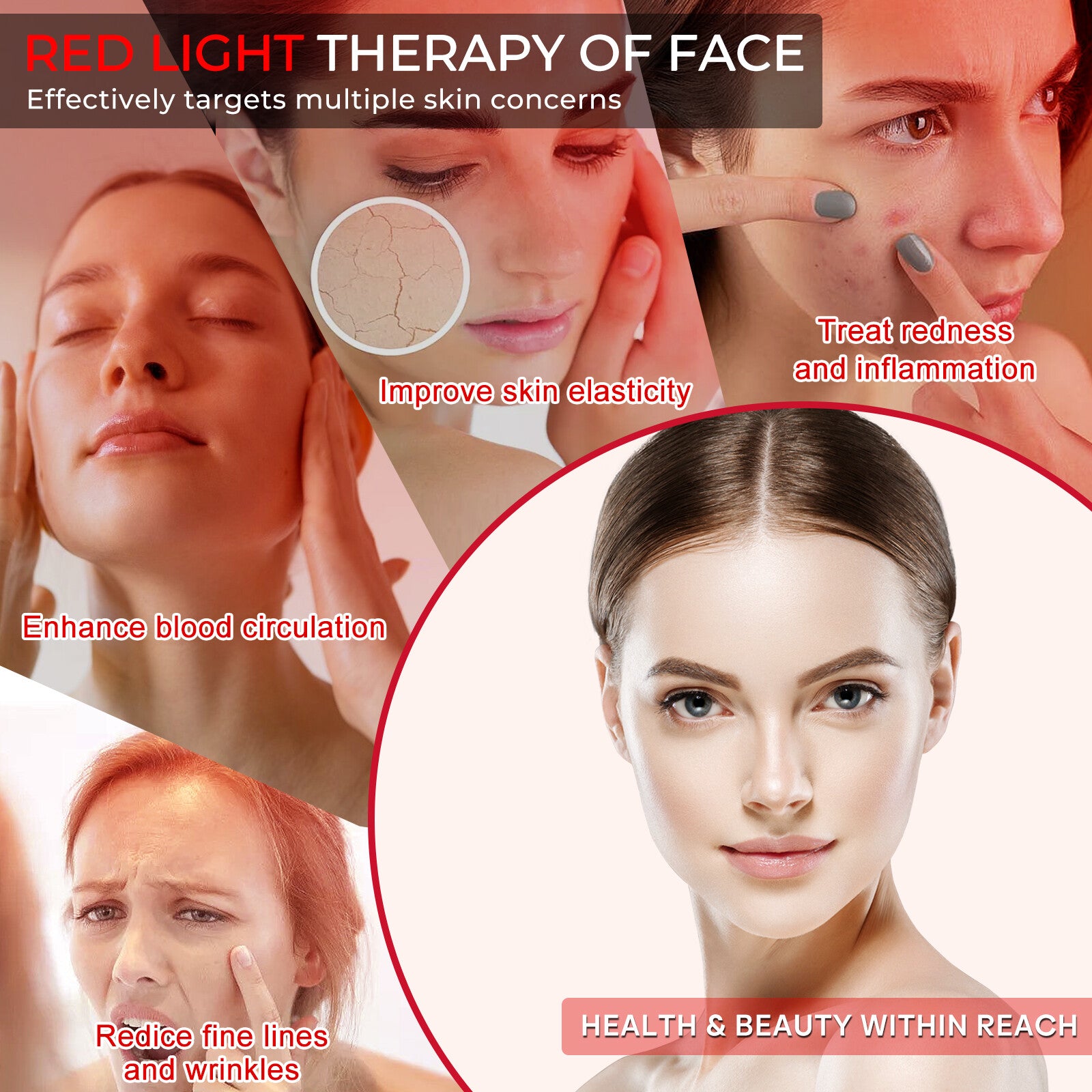 LED face mask light therapy session