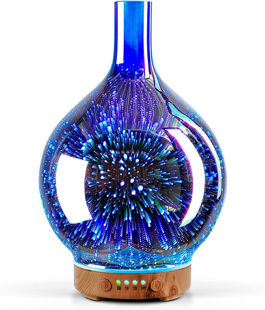 3D Ultrasonic Essential Oil Diffuser and Humidifier - 150ml Capacity, 6-Hour Runtime, Auto Shut-Off, Air Freshening, Ideal for Home, Office, Yoga, and Sleep Environments