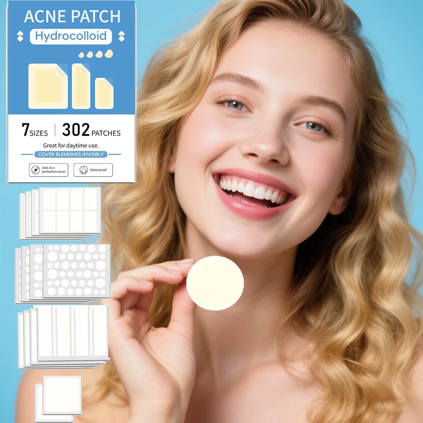 Hydrocolloid pimple patches mixed sizes