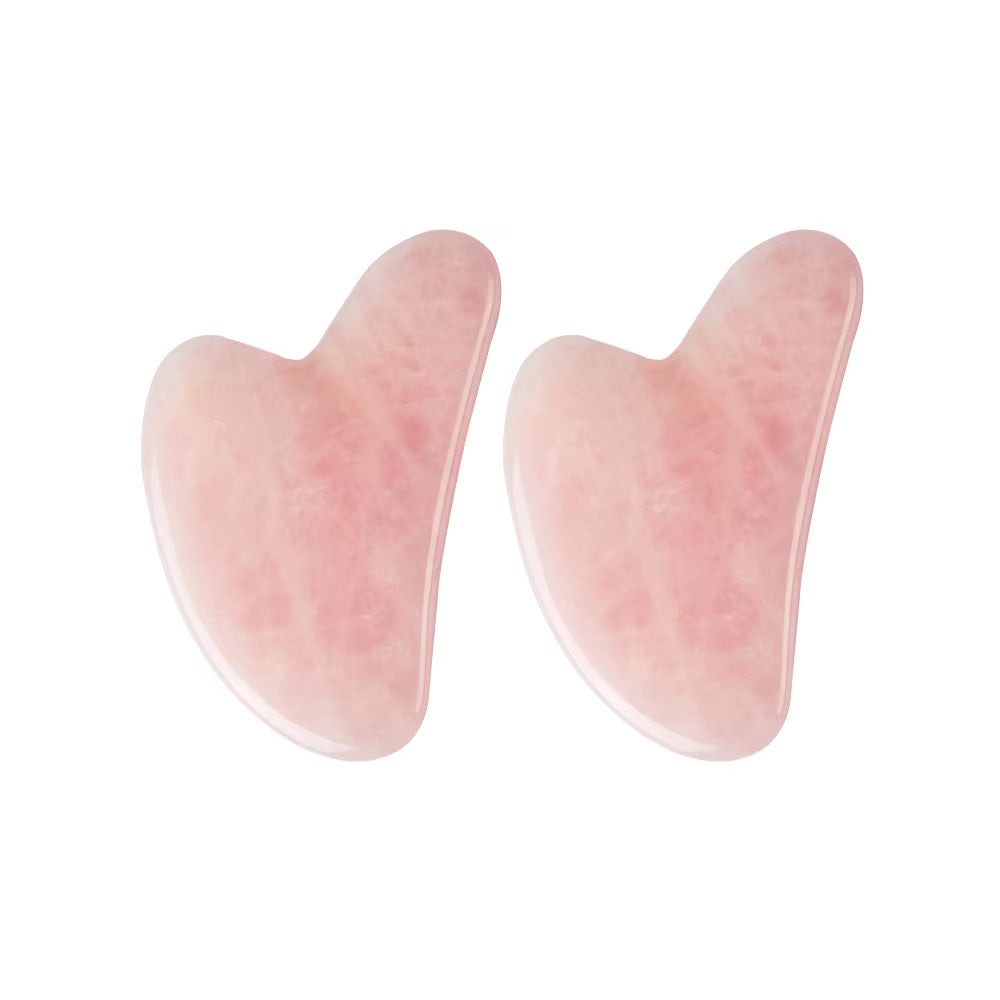 Rose quartz gua sha with facial oil